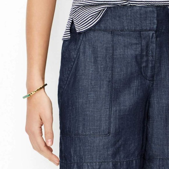 Ann Taylor Size 0 Blue Chambray Drapey Shorts - Picture 4 of 4